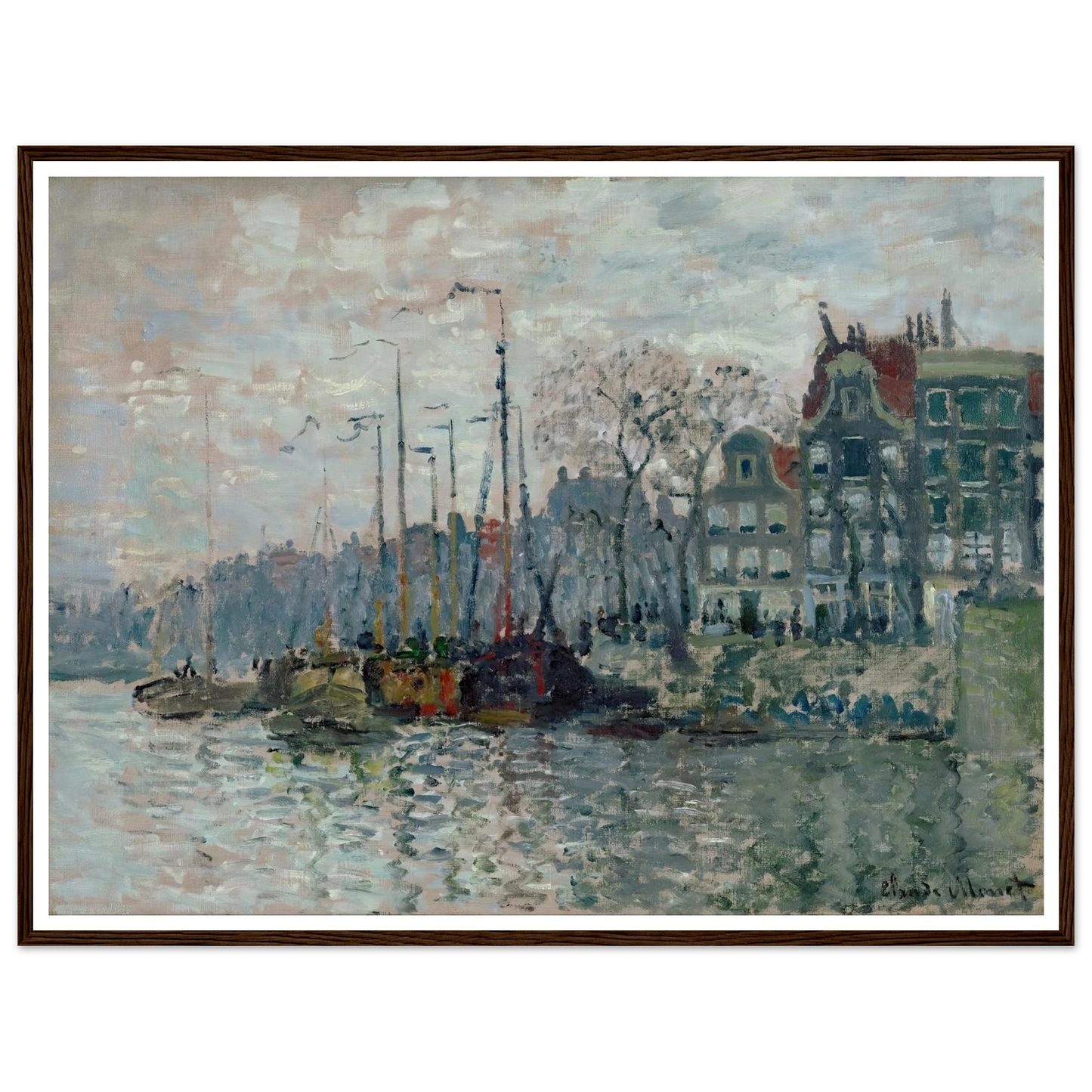 View of the Prins Hendrikkade and the Kromme Waal in Amsterdam (1874) Art Print | Claude Monet-Quipham Collections