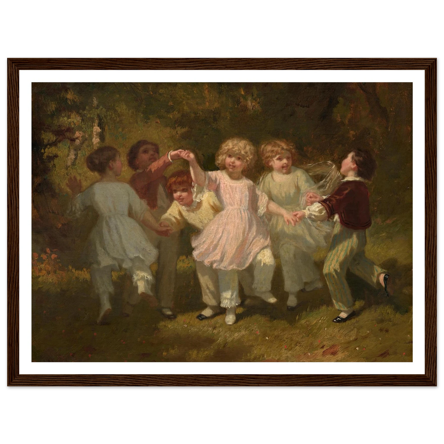 Children Playing in a Park (c. 1860) Art Print | Hugues Merle-Quipham Collections