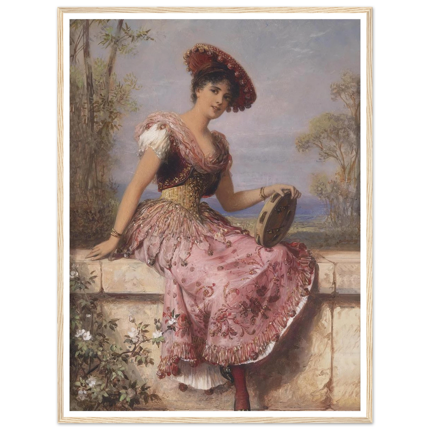 Young tambourine player Art Print | Carl Schweninger Jr-Quipham Collections