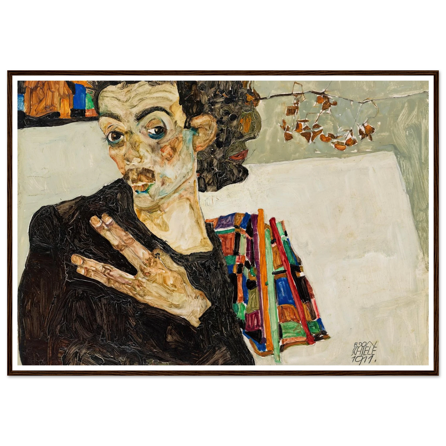 Selbstbildnis (1911) Art Print | Egon Schiele-Quipham Collections