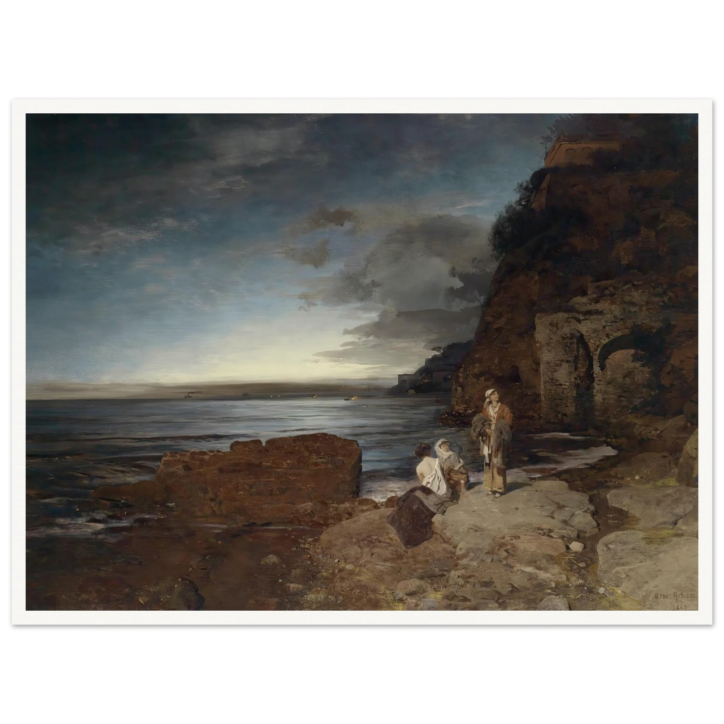 Abend an der Küste (1880) Art Print | Oswald Achenbach-Quipham Collections