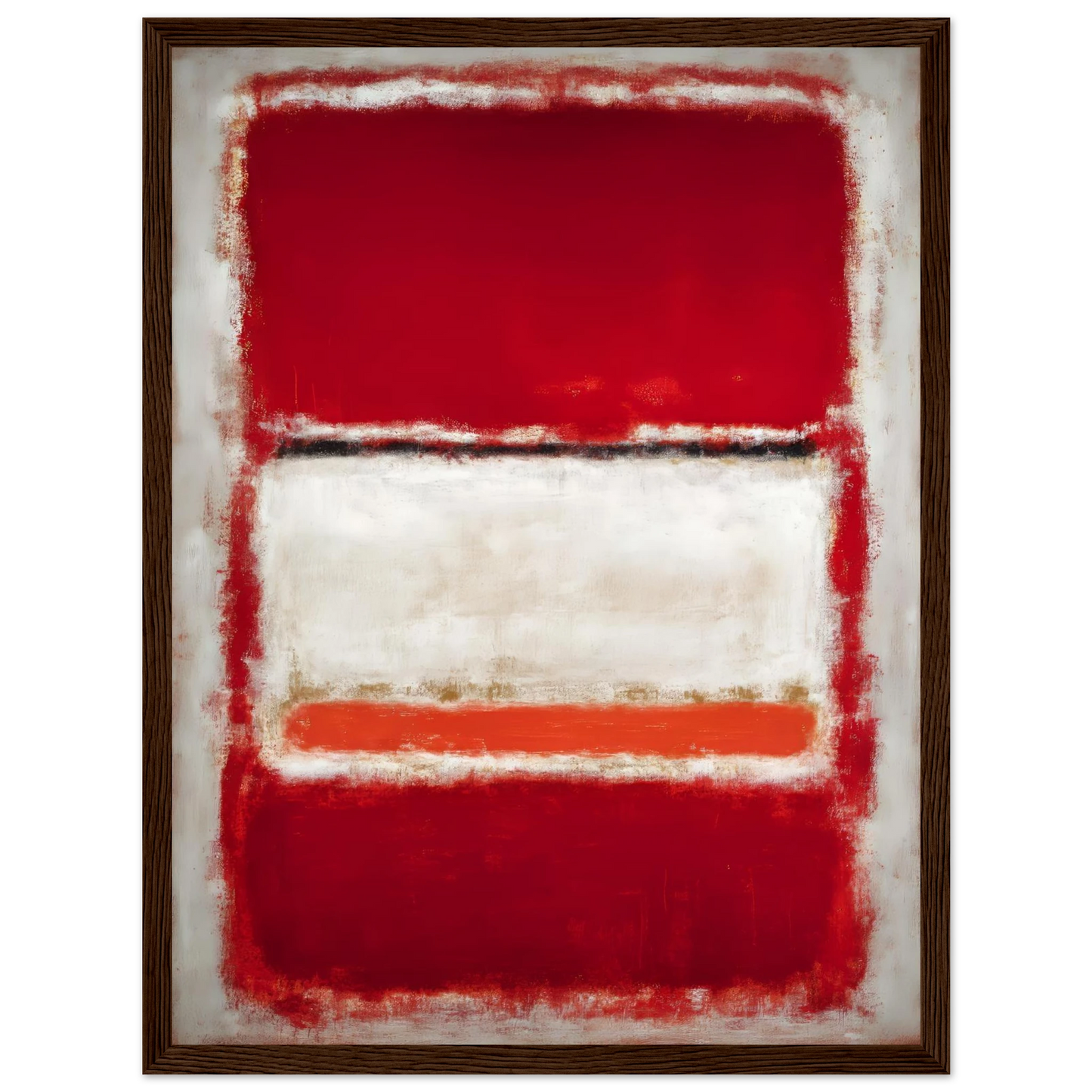 Red and White Blocks - Framed Poster - 30x40 cm / 12x16″ - Black frame