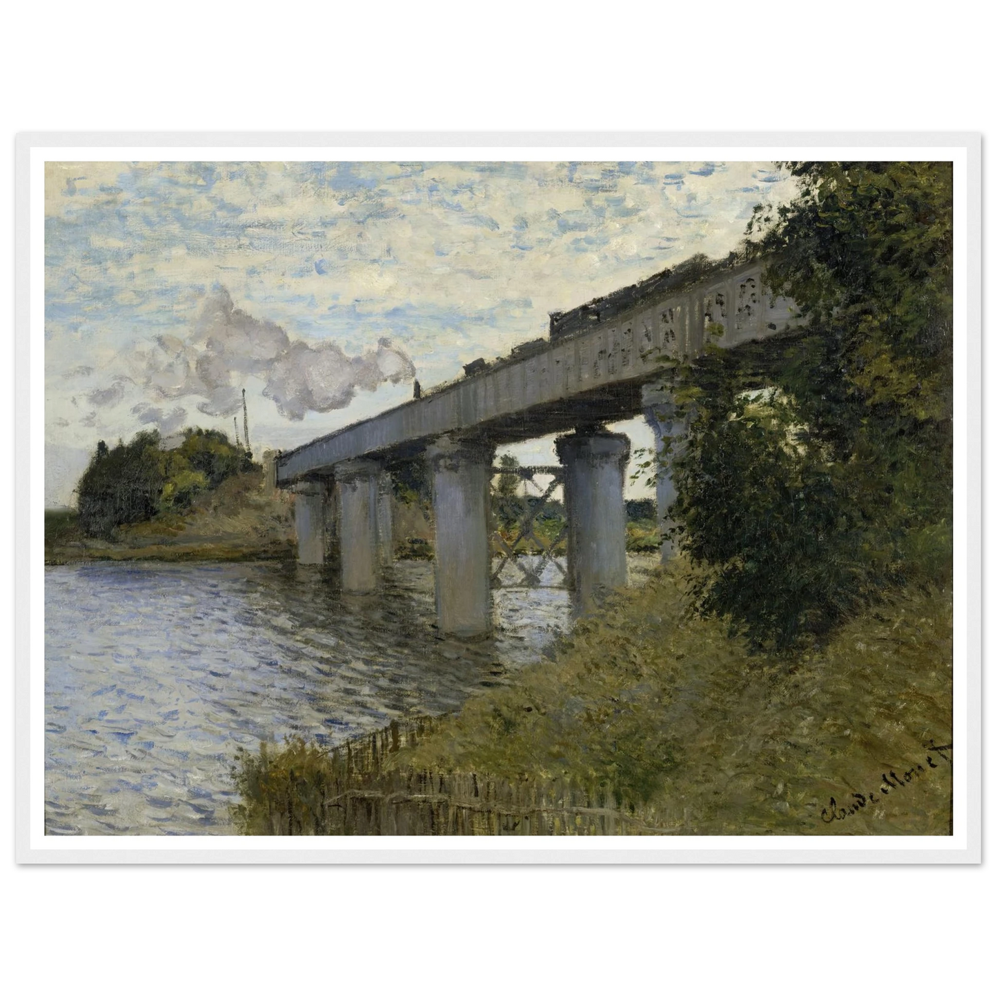 The Railroad bridge in Argenteuil (1873 - 1874) Art Print | Claude Monet-Quipham Collections