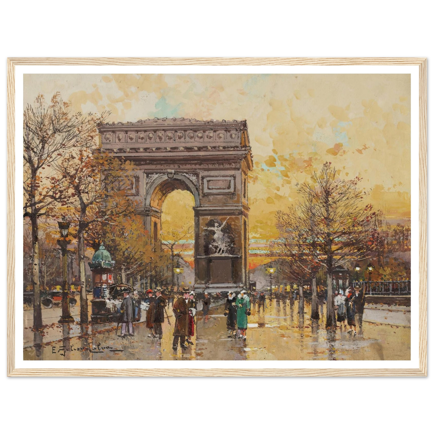 Arc de Triomphe in the Fall Art Print | Eugene Galien Laloue-Quipham Collections