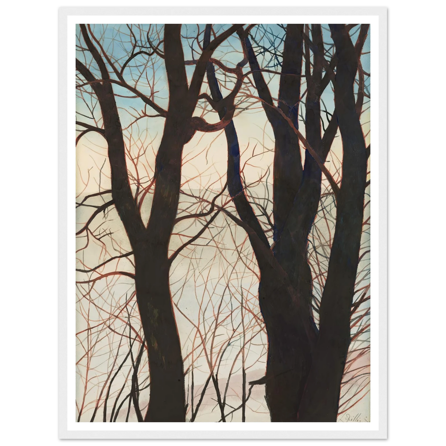 Bomen in de sneeuw (1929) Art Print | Leon Spilliaert-Quipham Collections