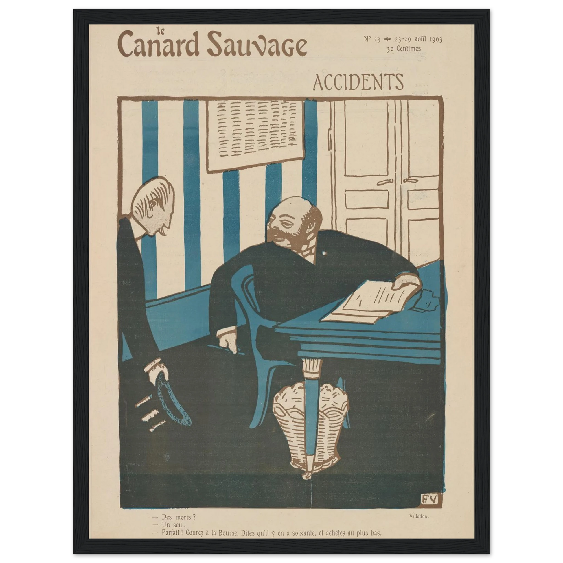 23-29 août 1903 Art Print | Felix Vallotton - Framed Poster - 30x40 cm / 12x16″ - Black frame