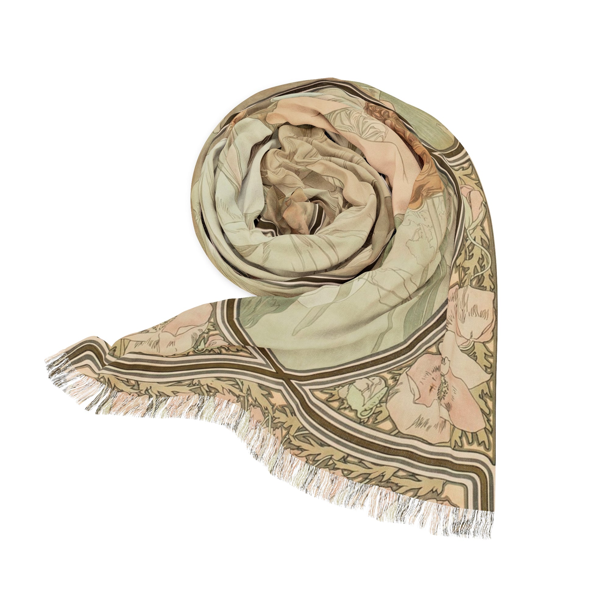 Rest of the Night | Alphonse Mucha Scarf – Art Nouveau Scarf-Quipham Collections