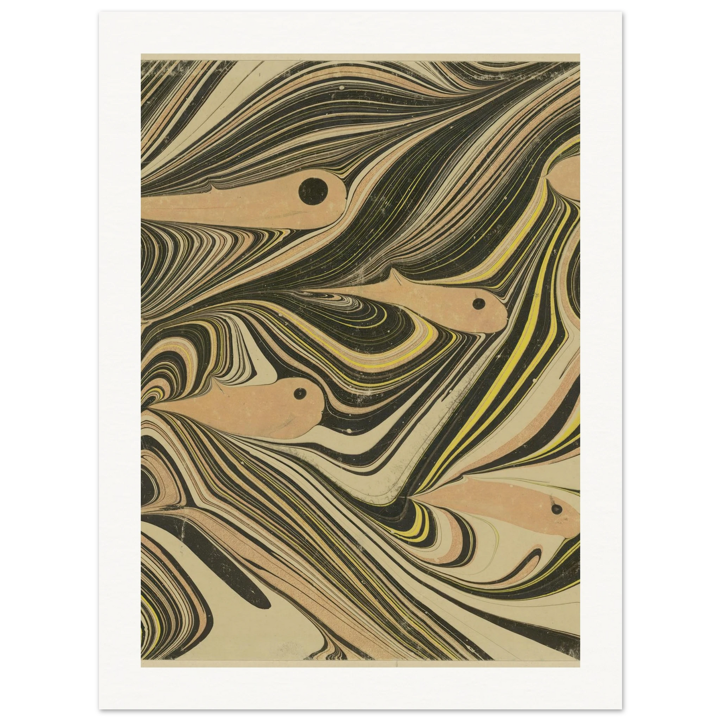 Marmorpapier (mit Fischmotiven) (1903 - 1907) Art Print | Josef Hoffmann-Quipham Collections