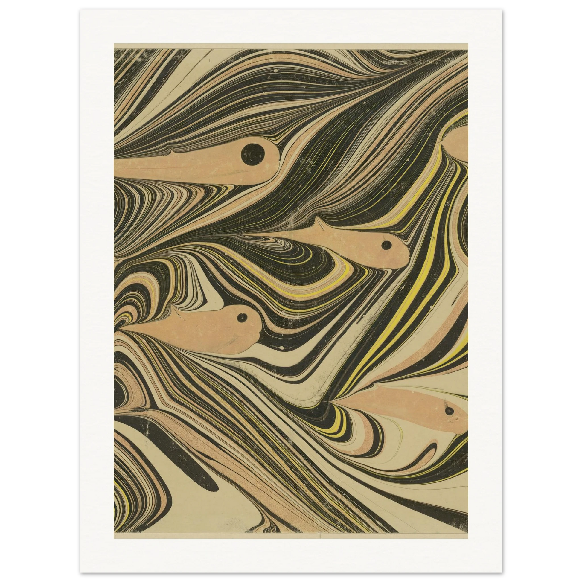 Marmorpapier (mit Fischmotiven) (1903 - 1907) Art Print | Josef Hoffmann-Quipham Collections