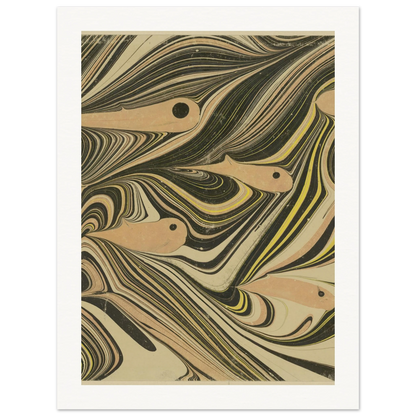 Marmorpapier (mit Fischmotiven) (1903 - 1907) Art Print | Josef Hoffmann-Quipham Collections