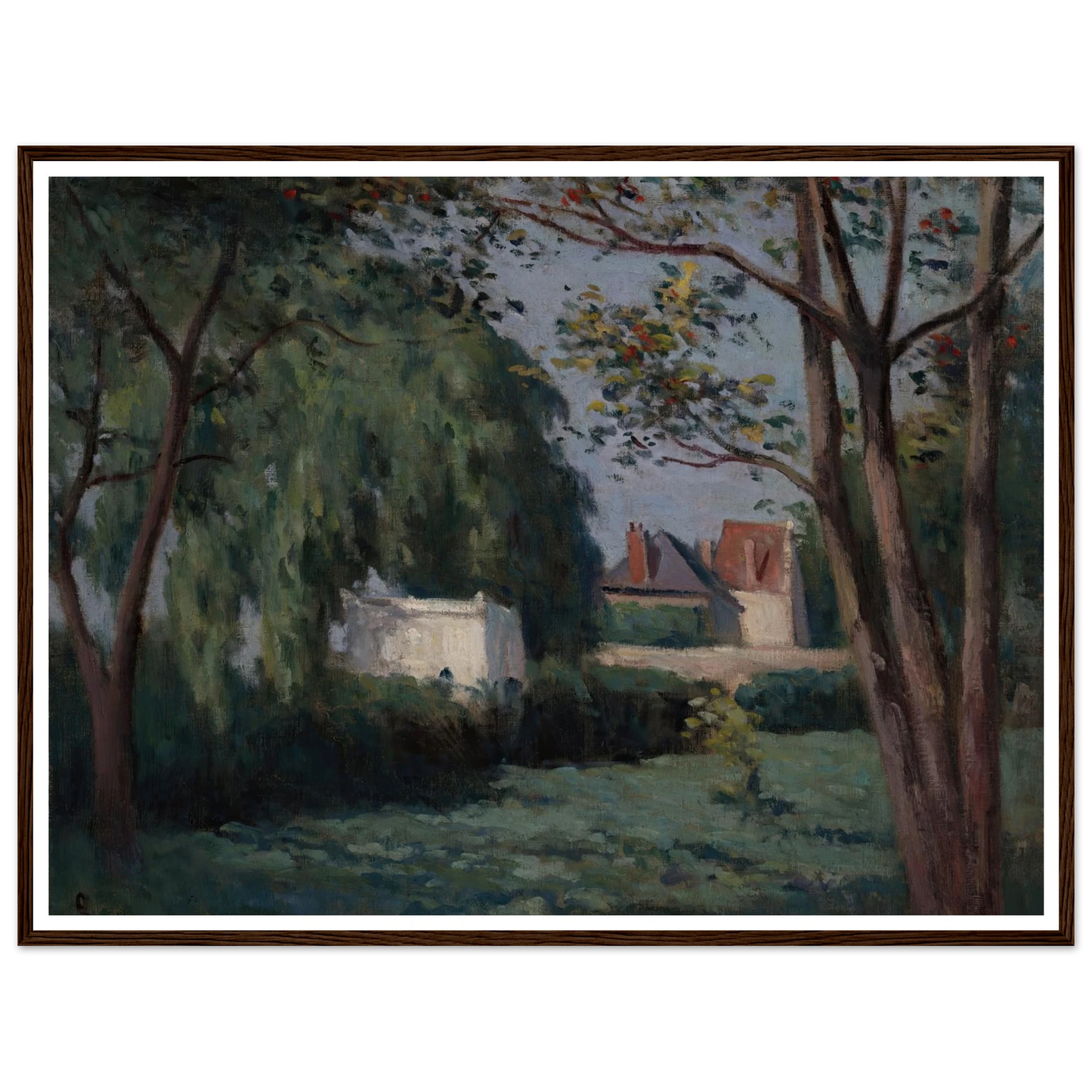 Country Scene with Three Houses and Trees (ca. 1900) Art Print | Maximilien Luce-Quipham Collections