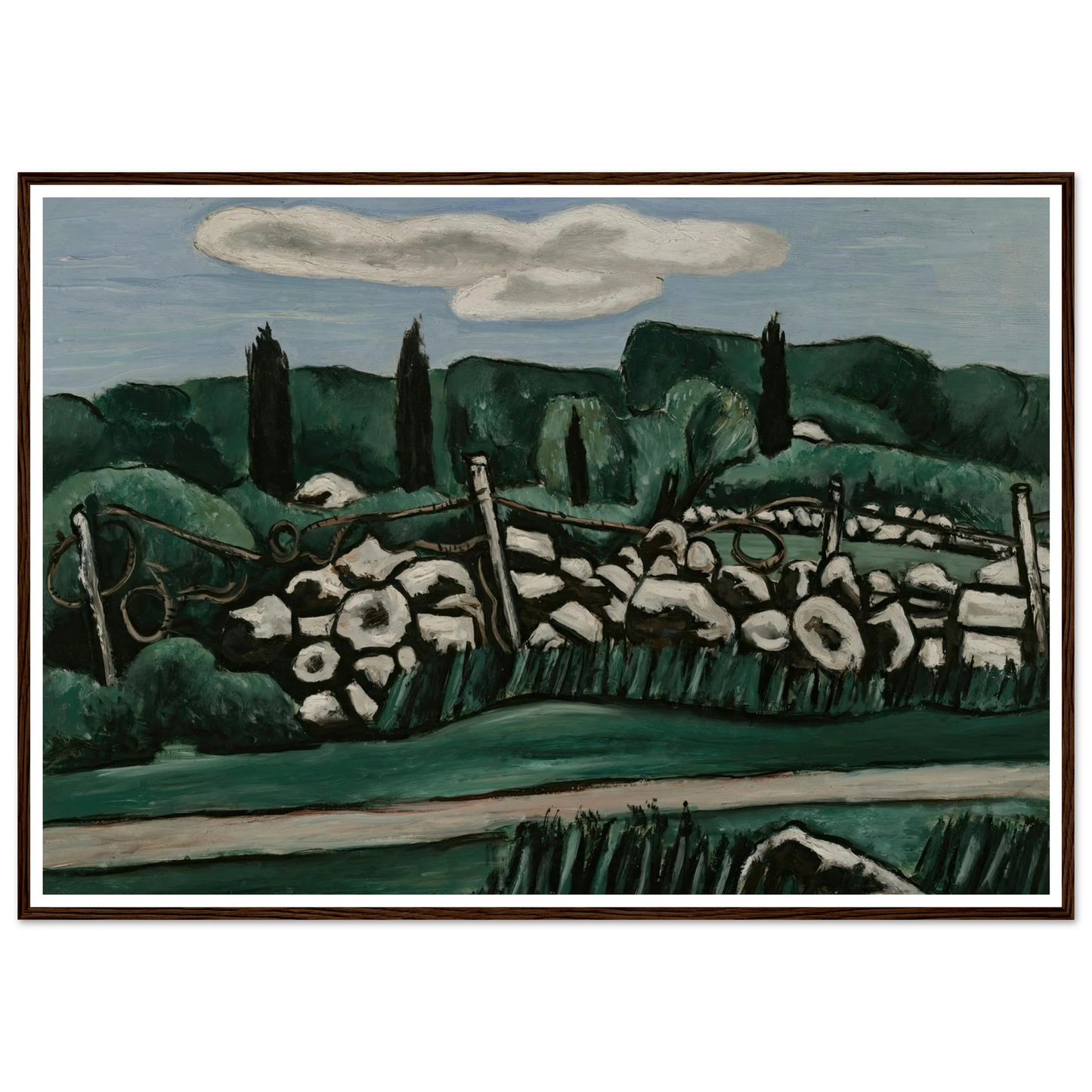 The Last Stone Walls, Dogtown (ca. 1936–37) Art Print | Marsden Hartley-Quipham Collections