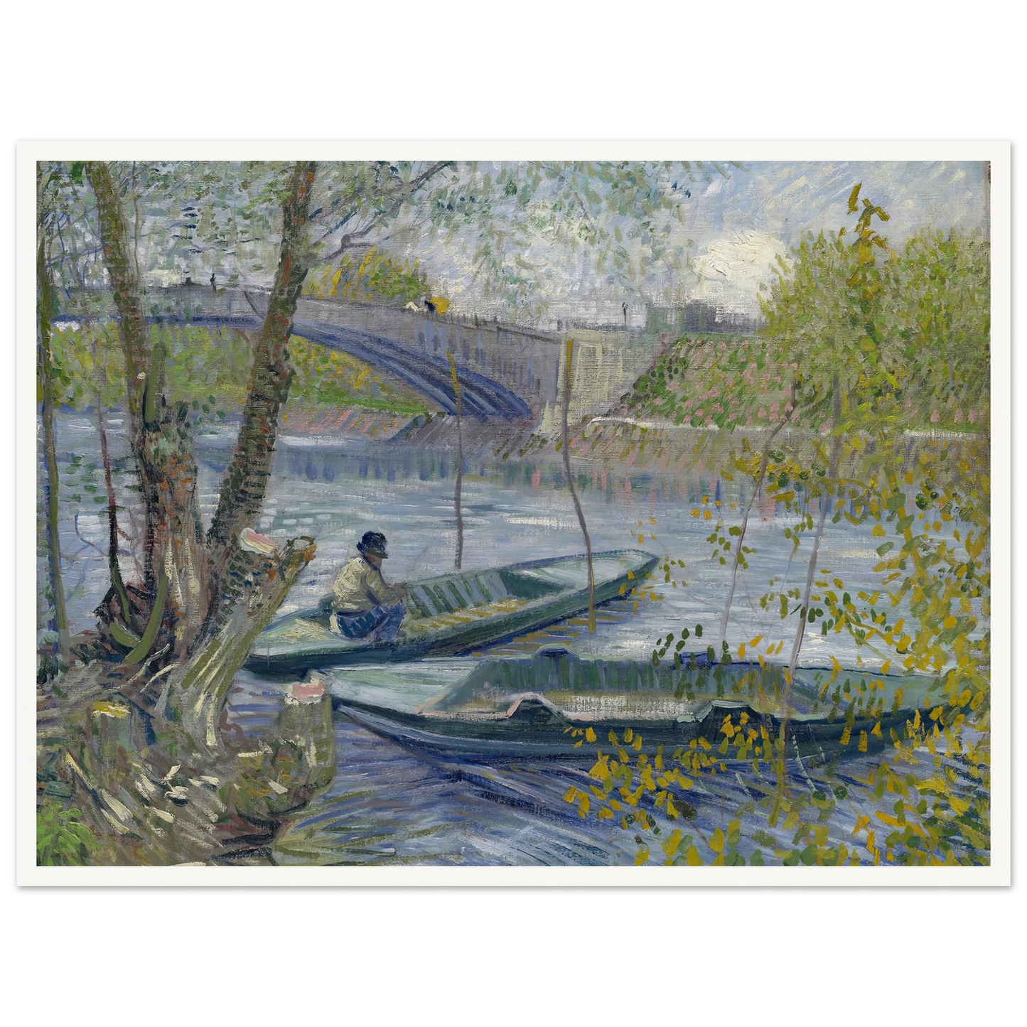 Fishing in Spring, the Pont de Clichy (Asnières) (1887) Art Print | Vincent van Gogh-Quipham Collections
