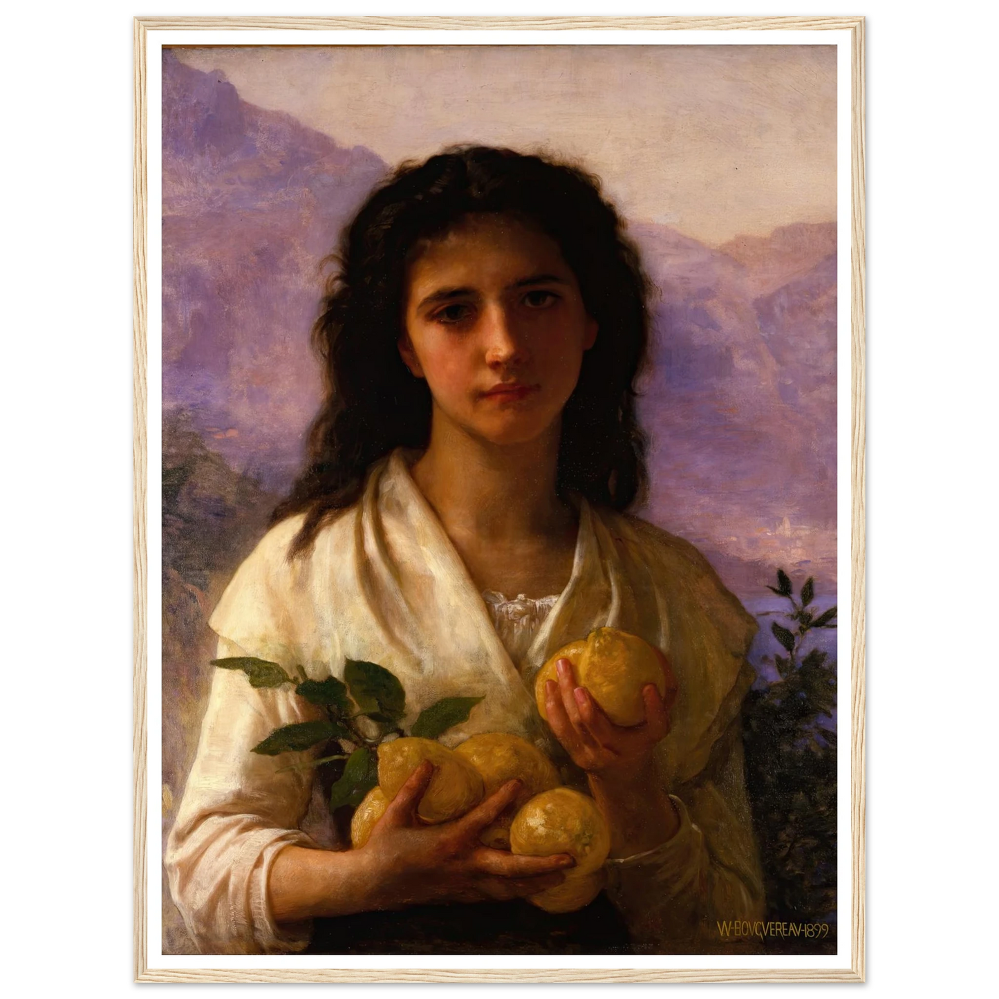 Girl Holding Lemons (1899) Art Print | William Bouguereau-Quipham Collections
