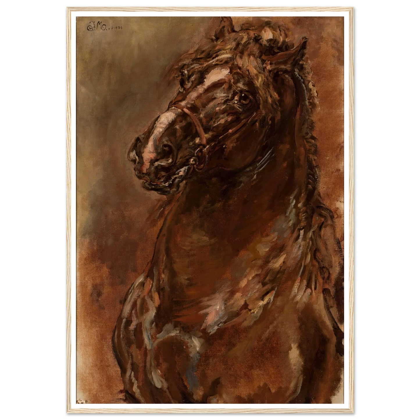 Study of horse’s head for “The Maid of Orléans” (1886) Art Print | Jan Matejko-Quipham Collections