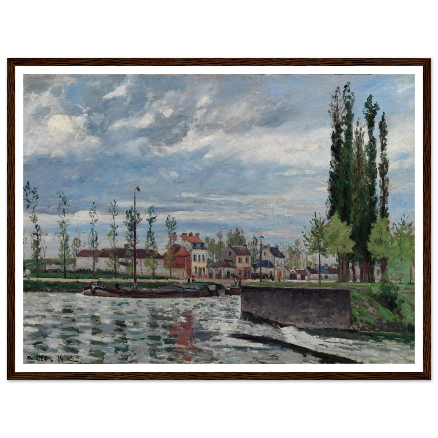 The Lock at Pontoise (1872) Art Print | Camille Pissarro-Quipham Collections