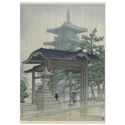 De Zensetsu tempel in Sanshu (1937-03) Art Print | Kawase Hasui-Quipham Collections