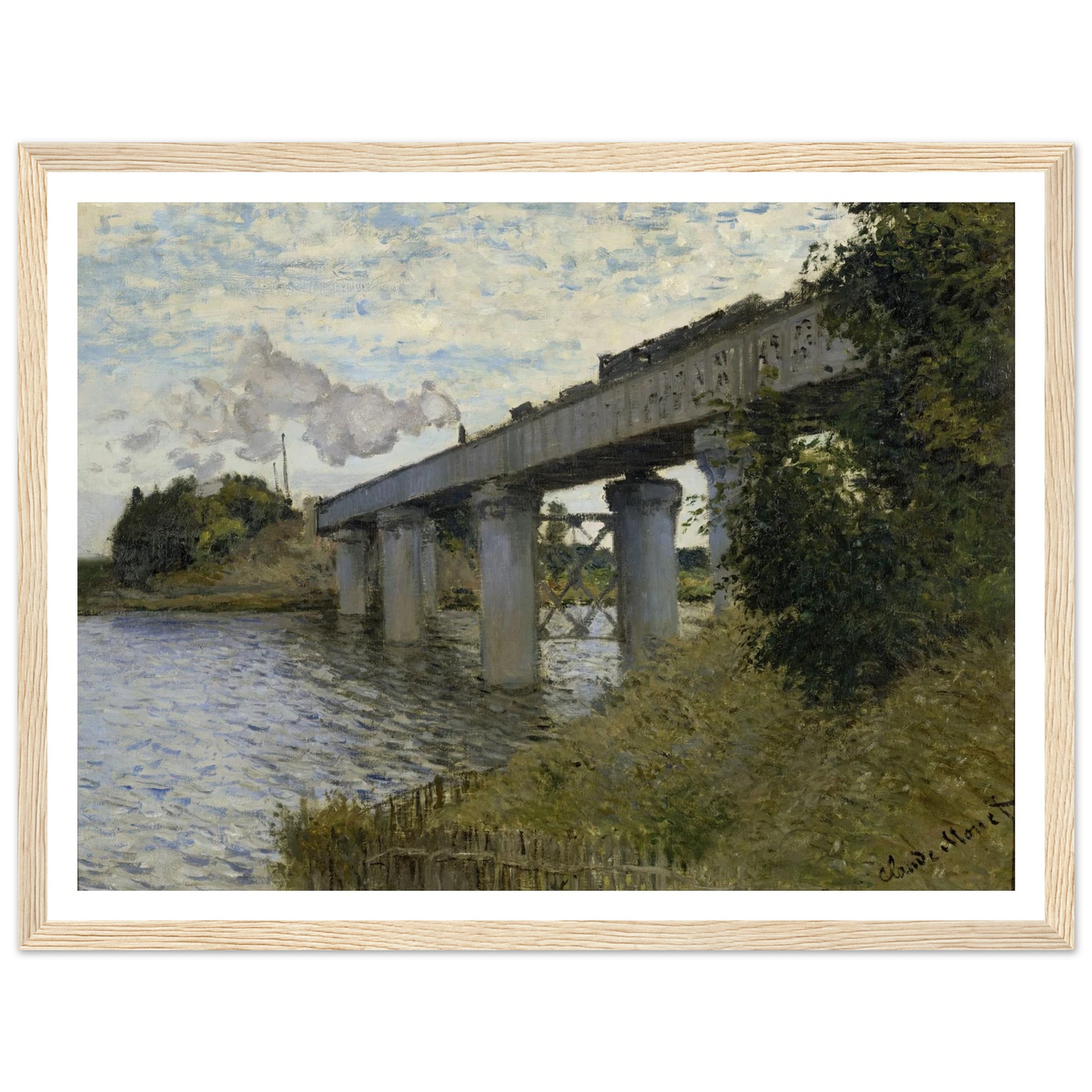 The Railroad bridge in Argenteuil (1873 - 1874) Art Print | Claude Monet-Quipham Collections