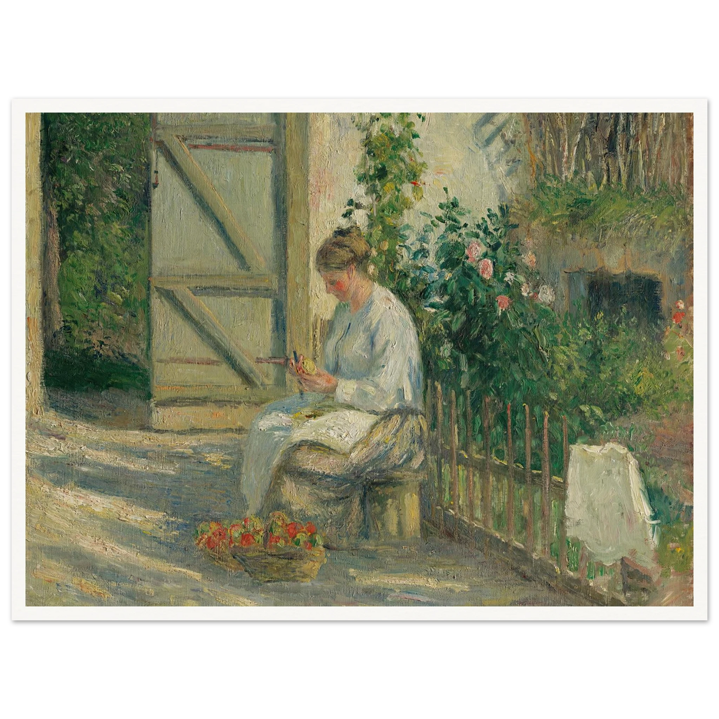 Julie Pissarro épluchant des légumes (1878) Art Print | Camille Pissarro-Quipham Collections