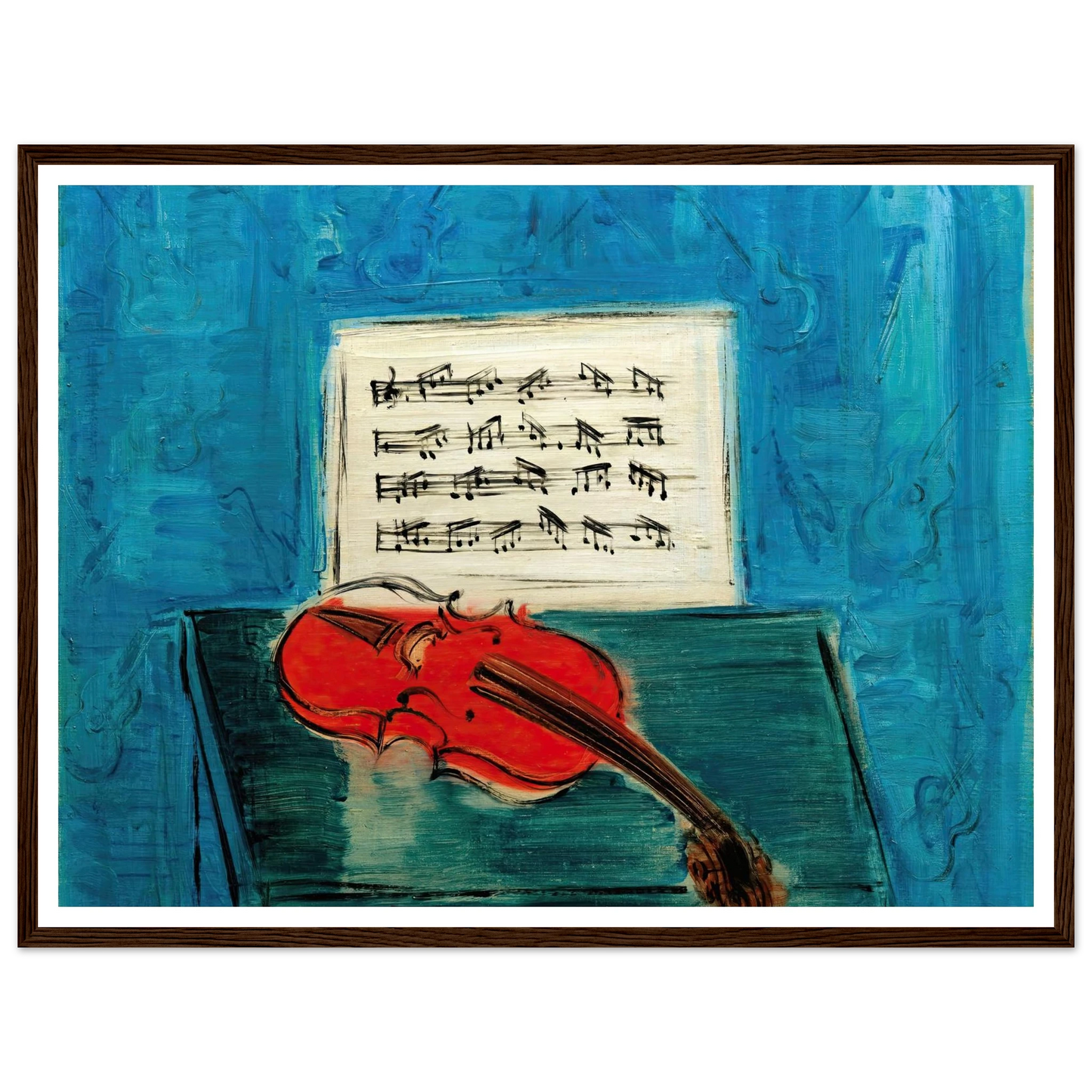 Violon rouge sur fond bleu (1946) Art Print | Raoul Dufy-Quipham Collections