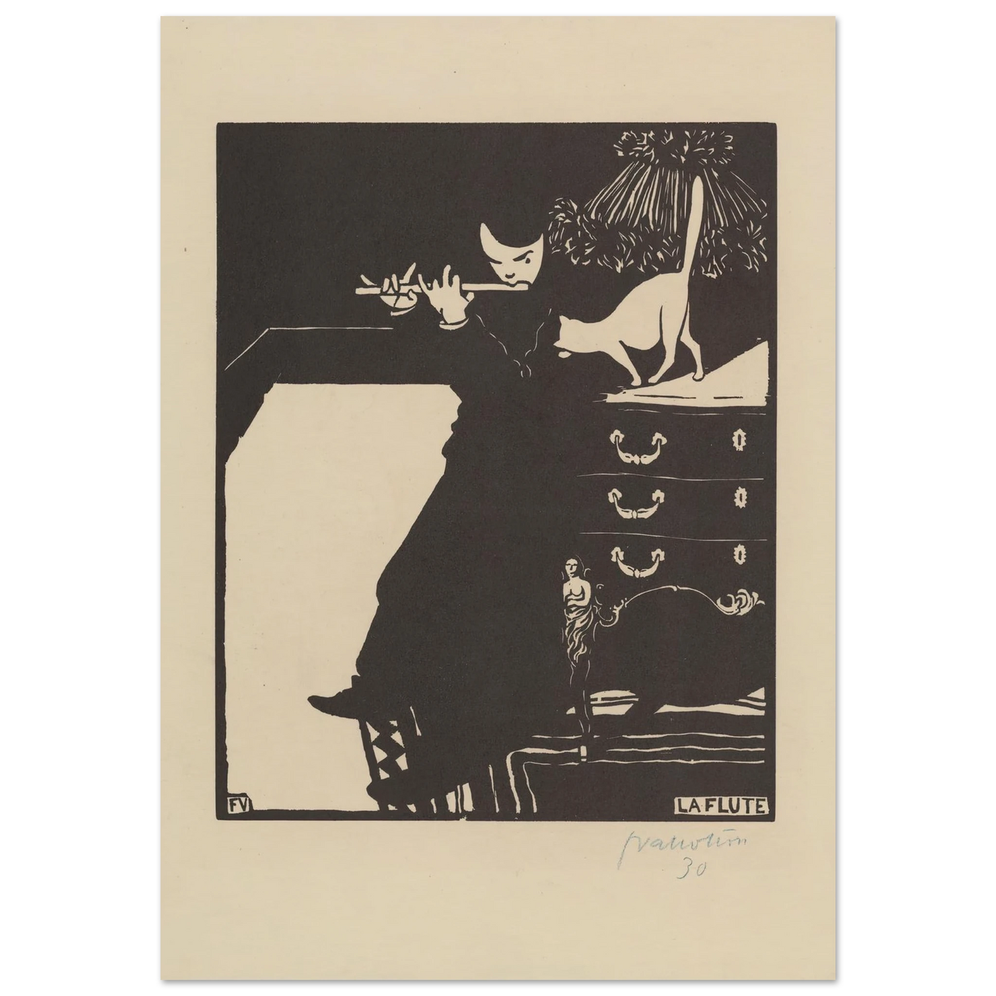 La flûte (1896) Art Print | Felix Vallotton-Quipham Collections