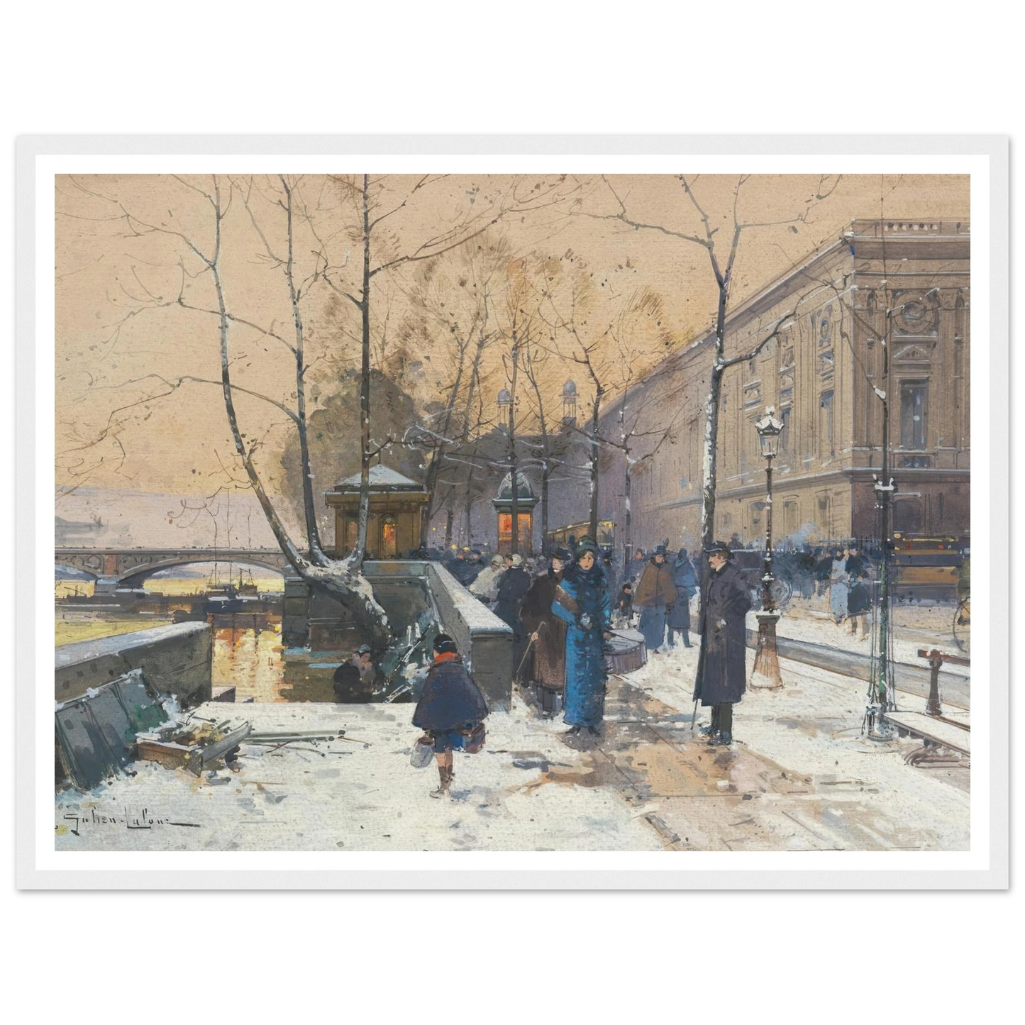 Les bords de la Seine près de Châtelet Art Print | Eugene Galien Laloue-Quipham Collections