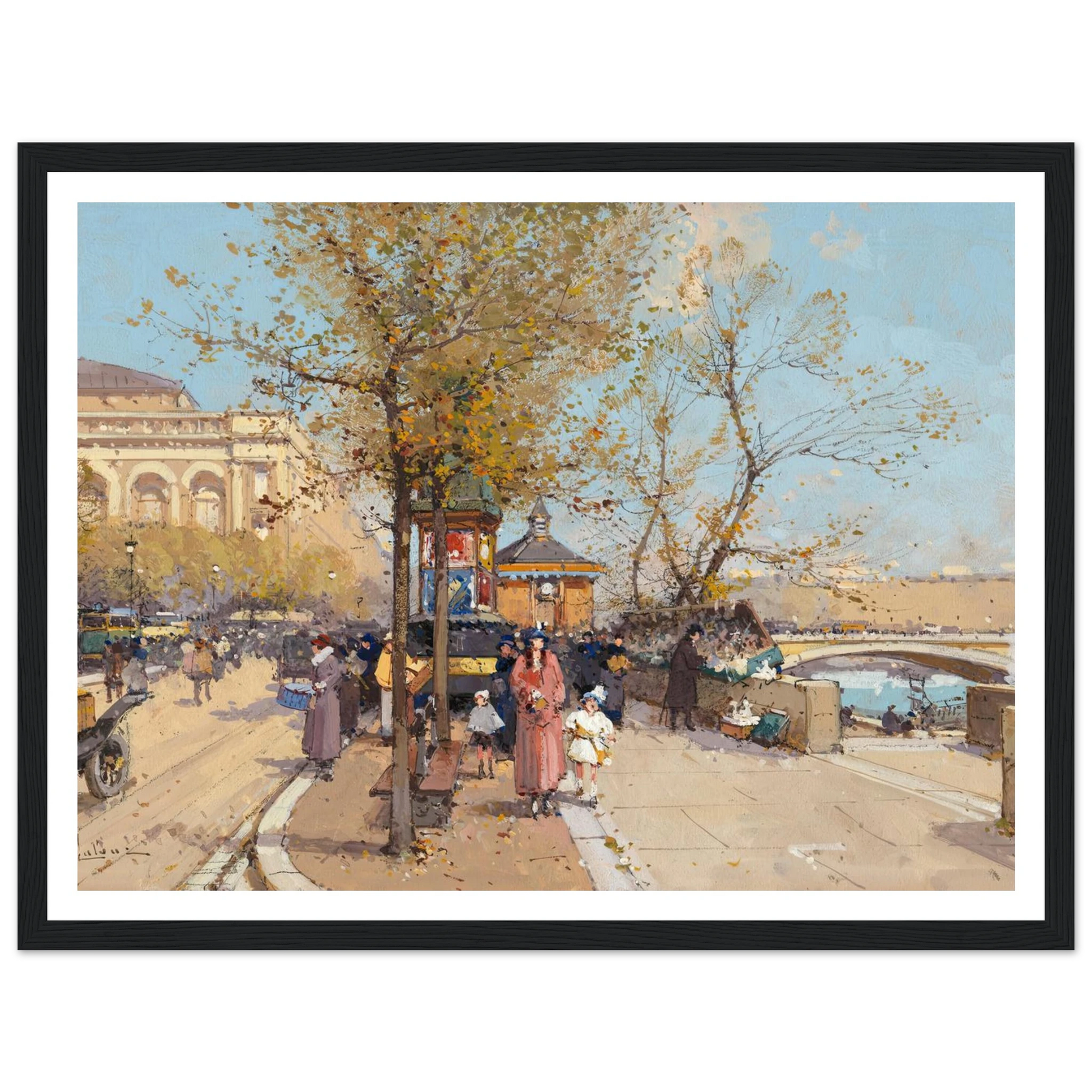 A stroll by the Seine Art Print | Eugene Galien Laloue-Quipham Collections
