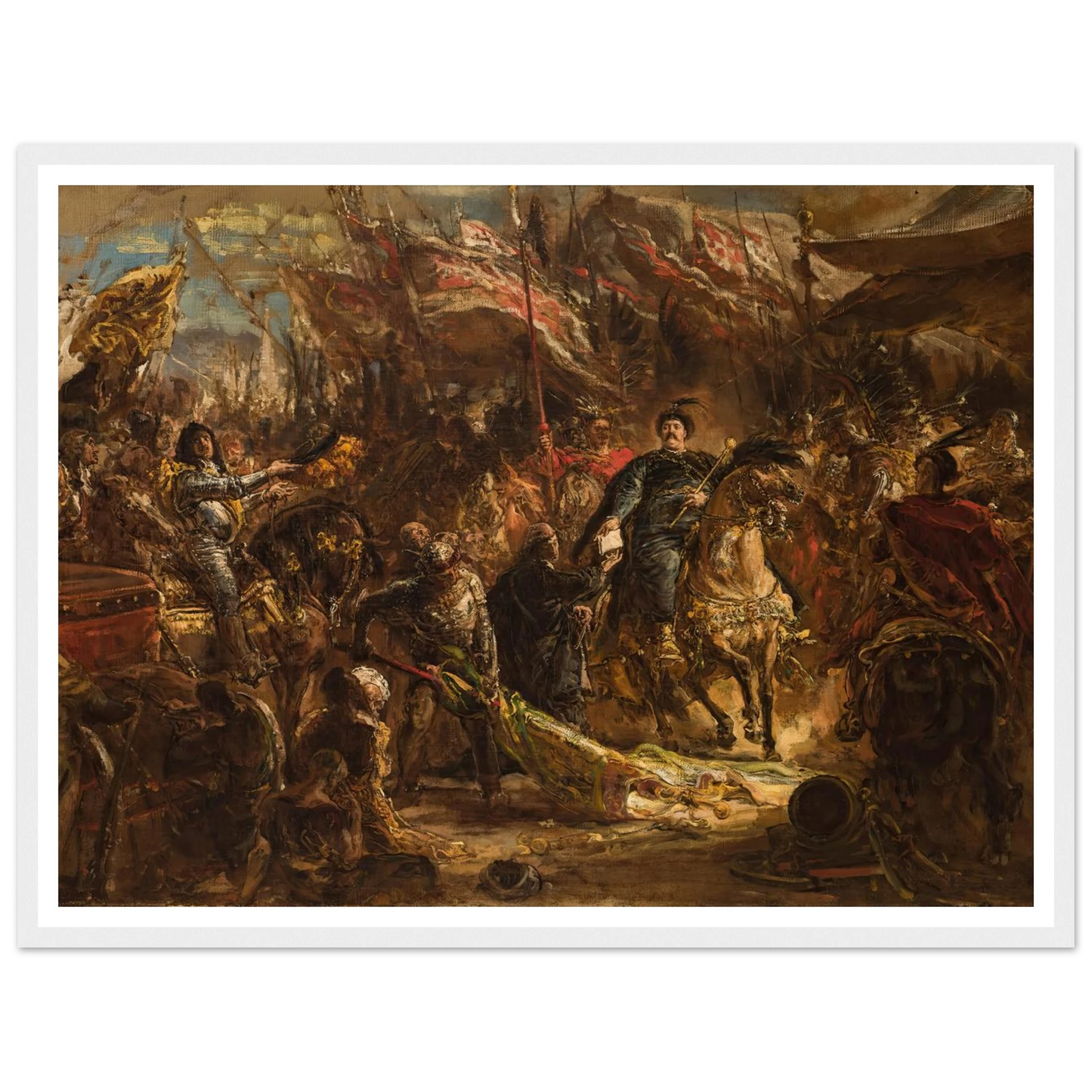 Jan III Sobieski Hands Canon Denhoff a Letter to the Pope with the Message of the Victory over the Turks at Vienna in 1683 (1880) Art Print | Jan Matejko-Quipham Collections