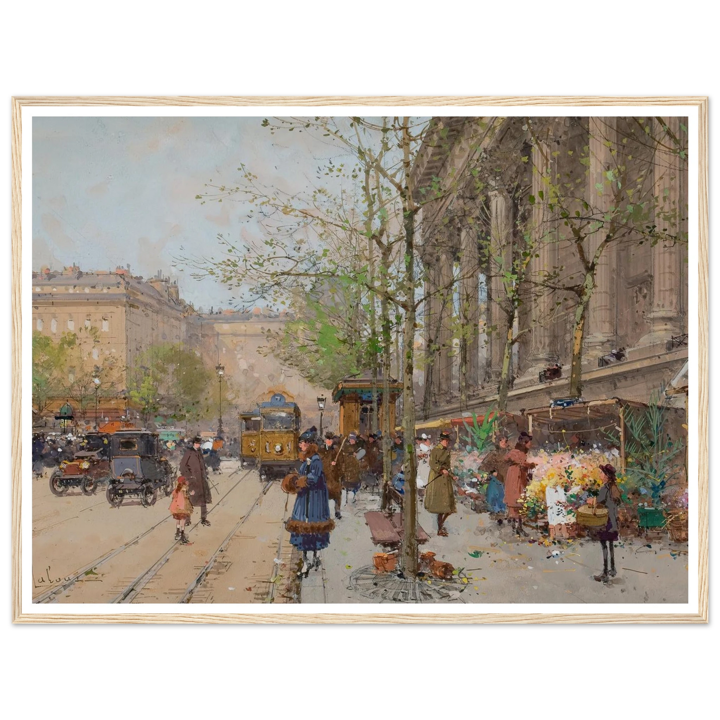 Marché aux fleurs Place de la Madeleine Art Print | Eugene Galien Laloue-Quipham Collections