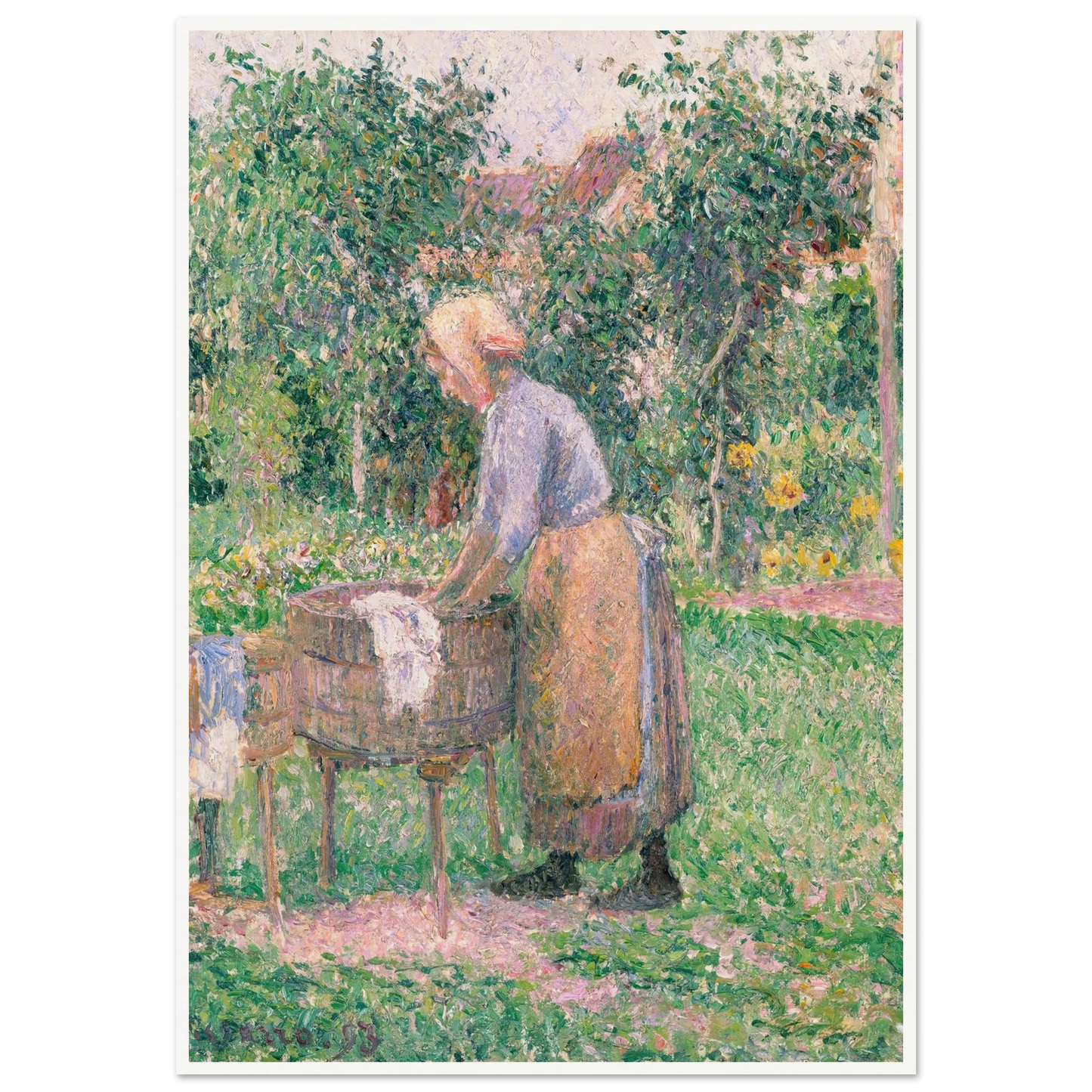 A Washerwoman at Éragny (1893) Art Print | Camille Pissarro-Quipham Collections
