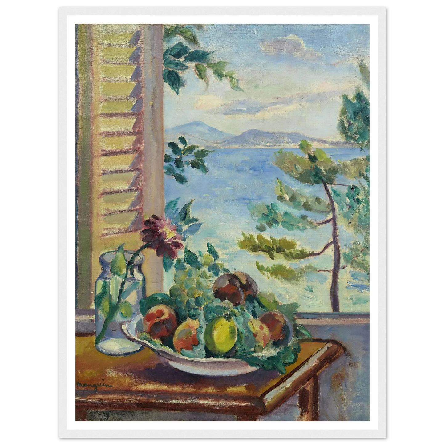 Pêches et raisins à la fenêtre (1920) Art Print | Henri Manguin-Quipham Collections