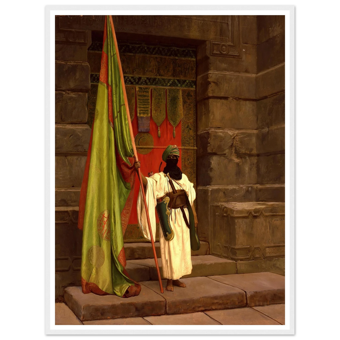 The Standing Bearer, Unfolding The Holy Flag (1876) Art Print | Jean Leon Gerome-Quipham Collections