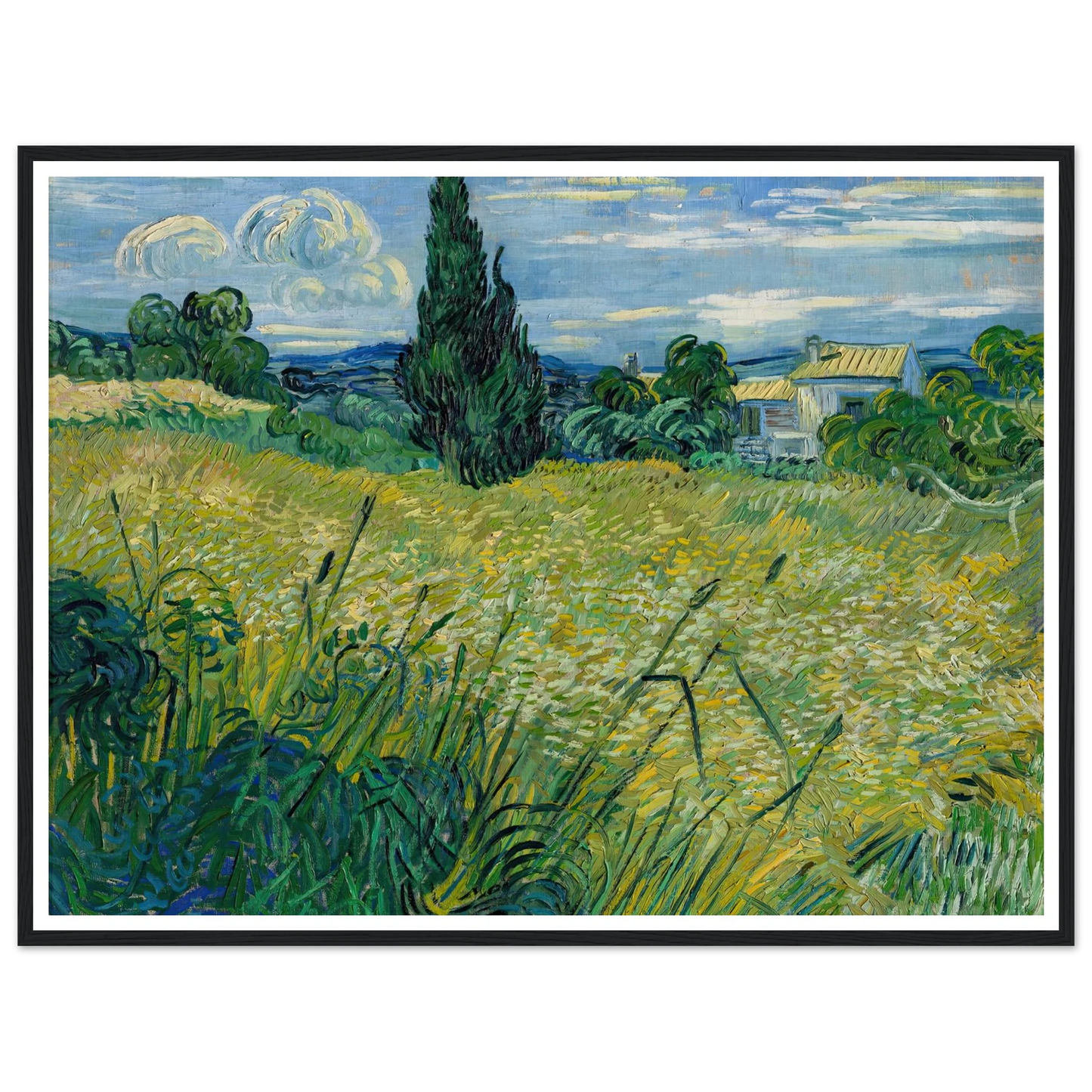 Green Wheat Field with Cypress (1889) Art Print | Vincent van Gogh-Quipham Collections