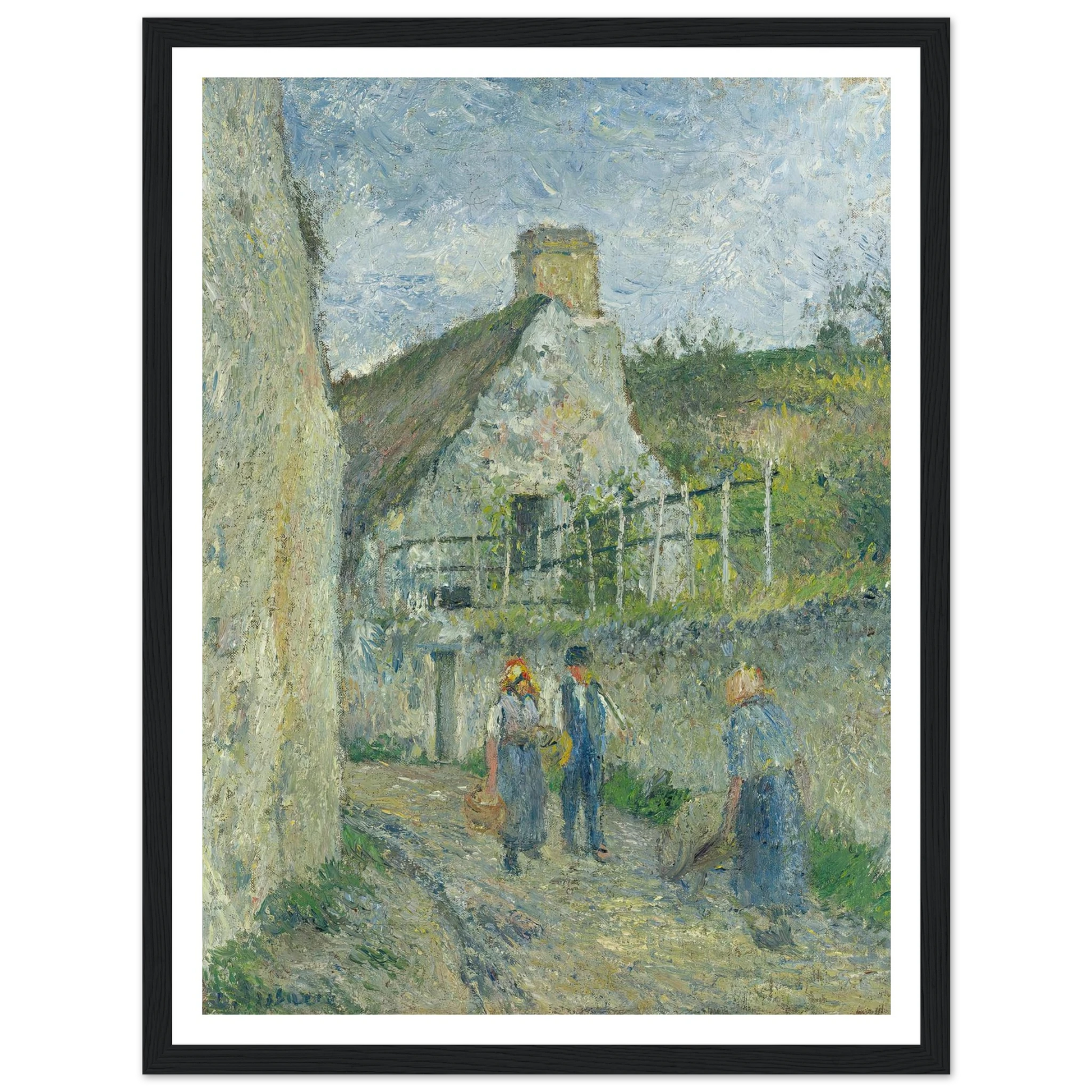 Rue Des Roches Au Valhermeil, Auvers Sur Oise (1880) Art Print | Camille Pissarro-Quipham Collections