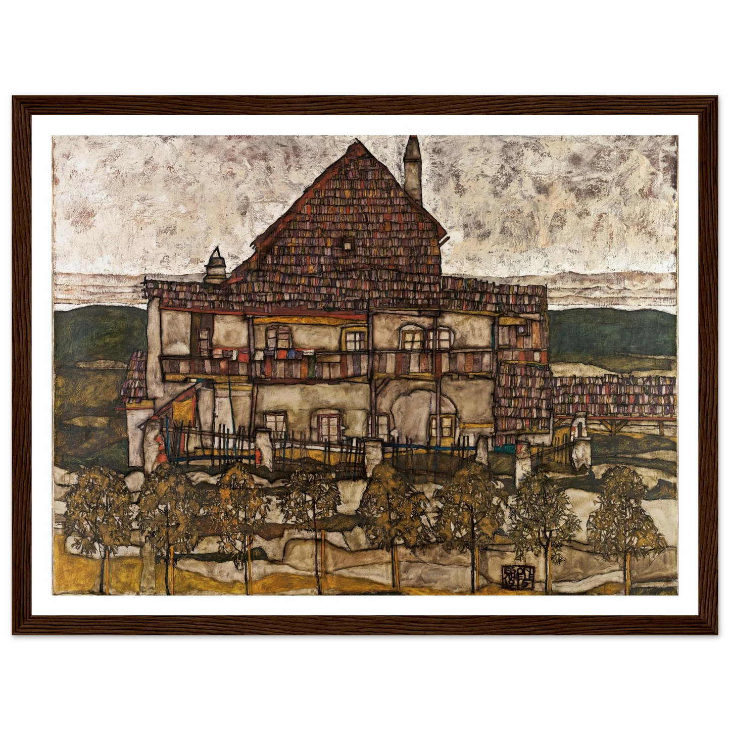 House with Shingle Roof (Old House II) (1915) Art Print | Egon Schiele-Quipham Collections