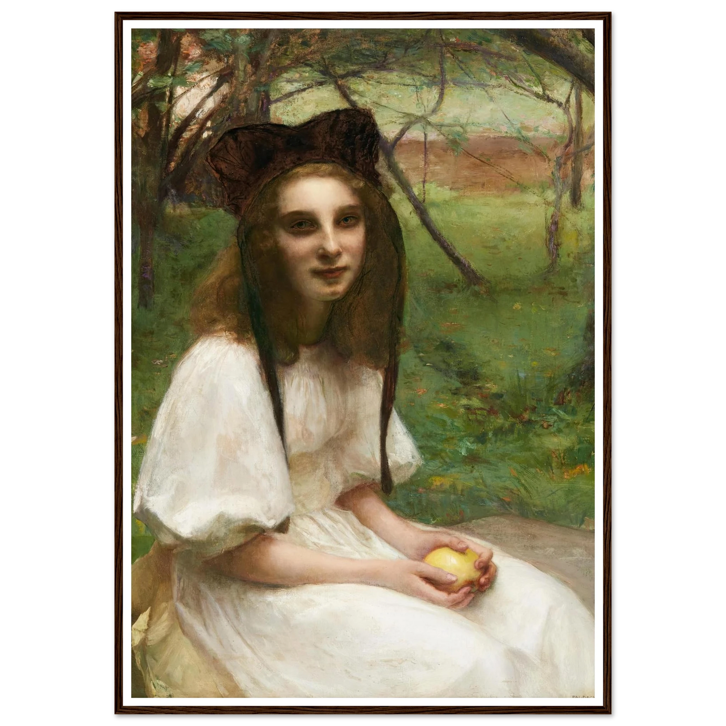 A portrait of a girl in a white dress Art Print | Pascal Adolphe Jean Dagnan Bouveret-Quipham Collections