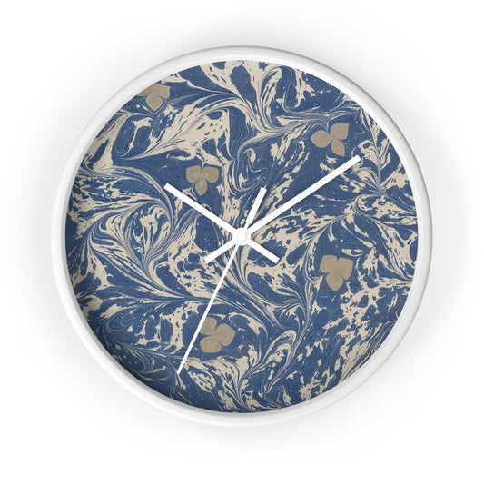 Marmorpapier (mit kleineren Blütenmotiven) Wall Clock | Anker Kyster-Quipham Collections