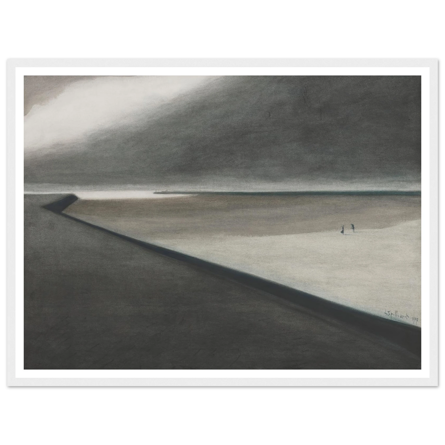 Digue et plage (1907) Art Print | Leon Spilliaert-Quipham Collections