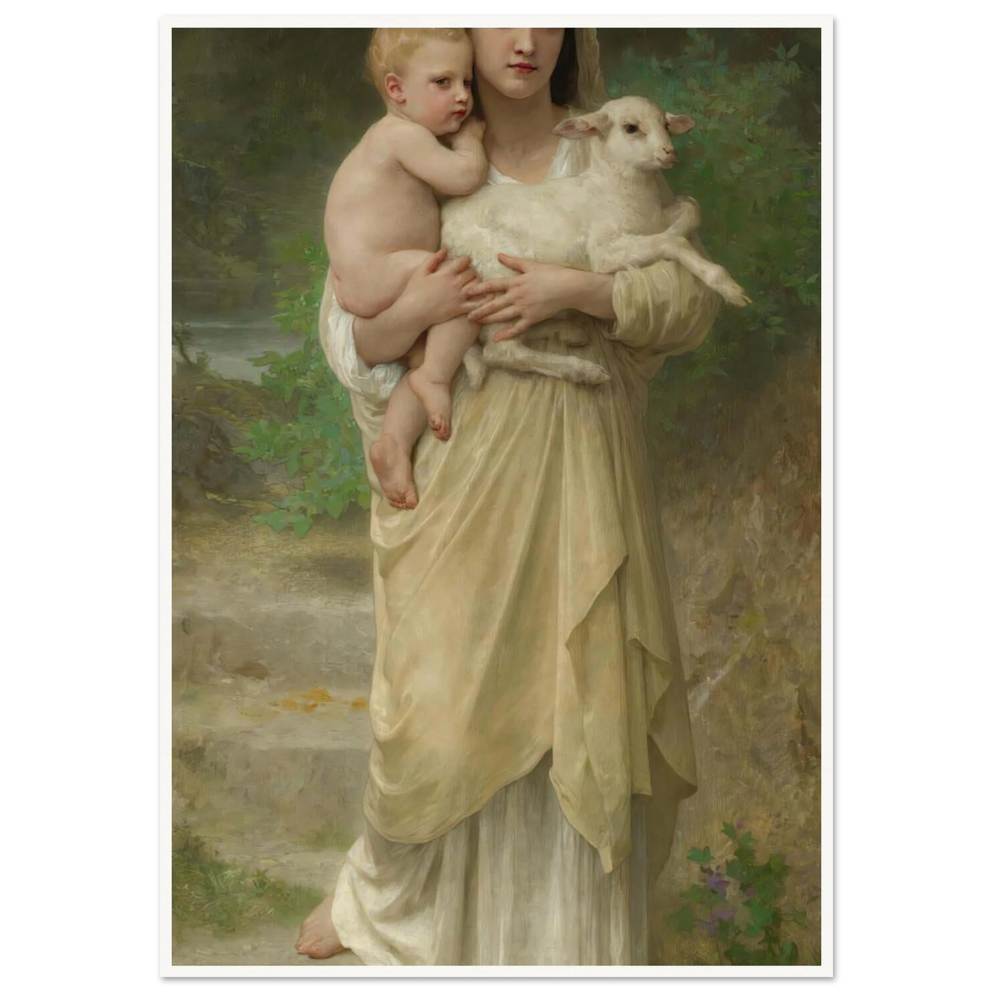 Les Agneaux (1897) Art Print | William Bouguereau-Quipham Collections
