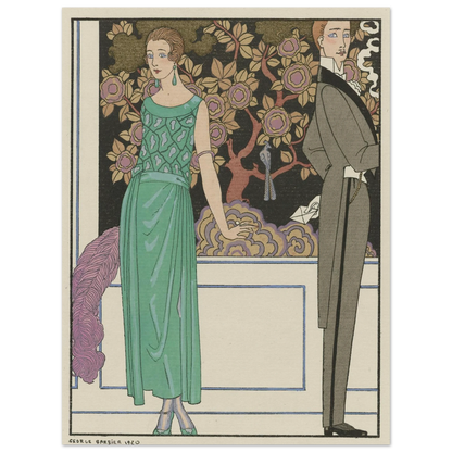 La premiere imprudence ; Robe du soir, de Beer (1921) Art Print | George Barbier-Quipham Collections