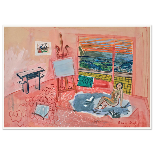 Nu dans l’atelier rouge de Vence (1945) Art Print | Raoul Dufy-Quipham Collections