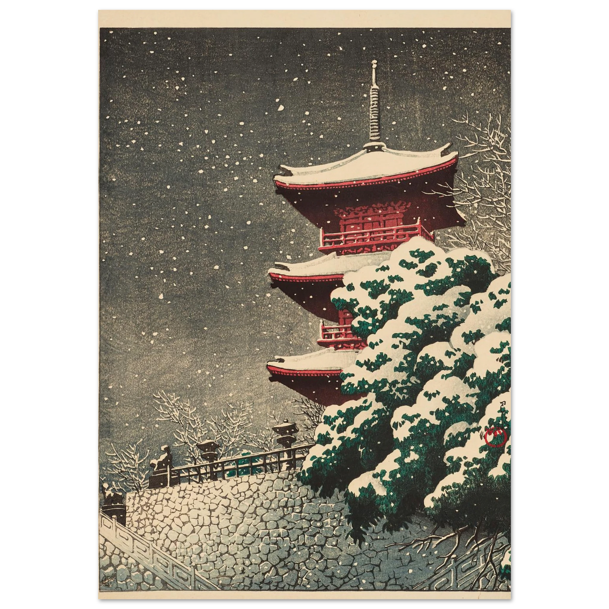 Izumo, Yasugi Kiyomizu (Yasugi Kiyomizu Temple at Izumo) (1926) Art Print | Kawase Hasui-Quipham Collections