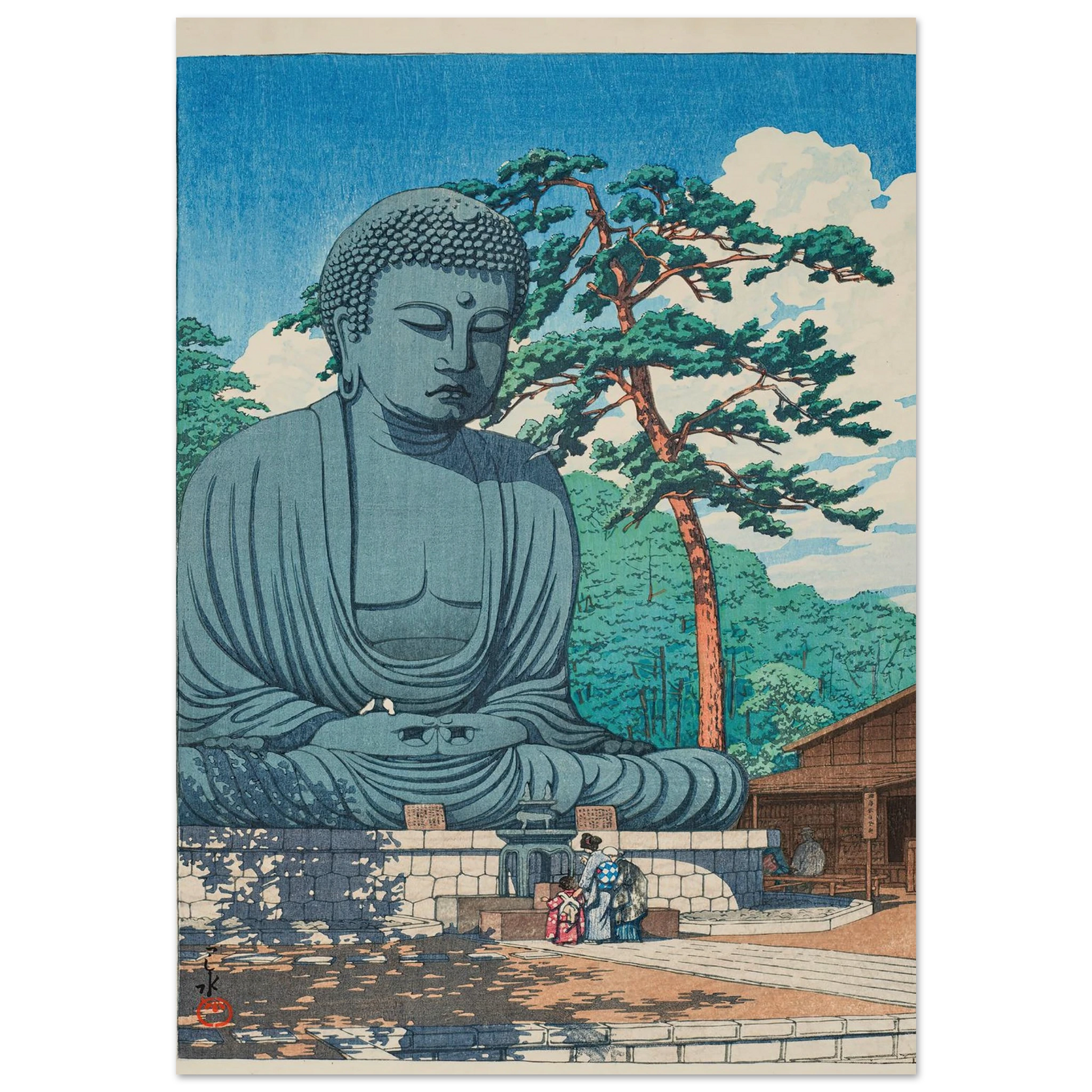 Kamakura daibutsu (The Great Buddha at Kamamura) (1930) Art Print | Kawase Hasui-Quipham Collections