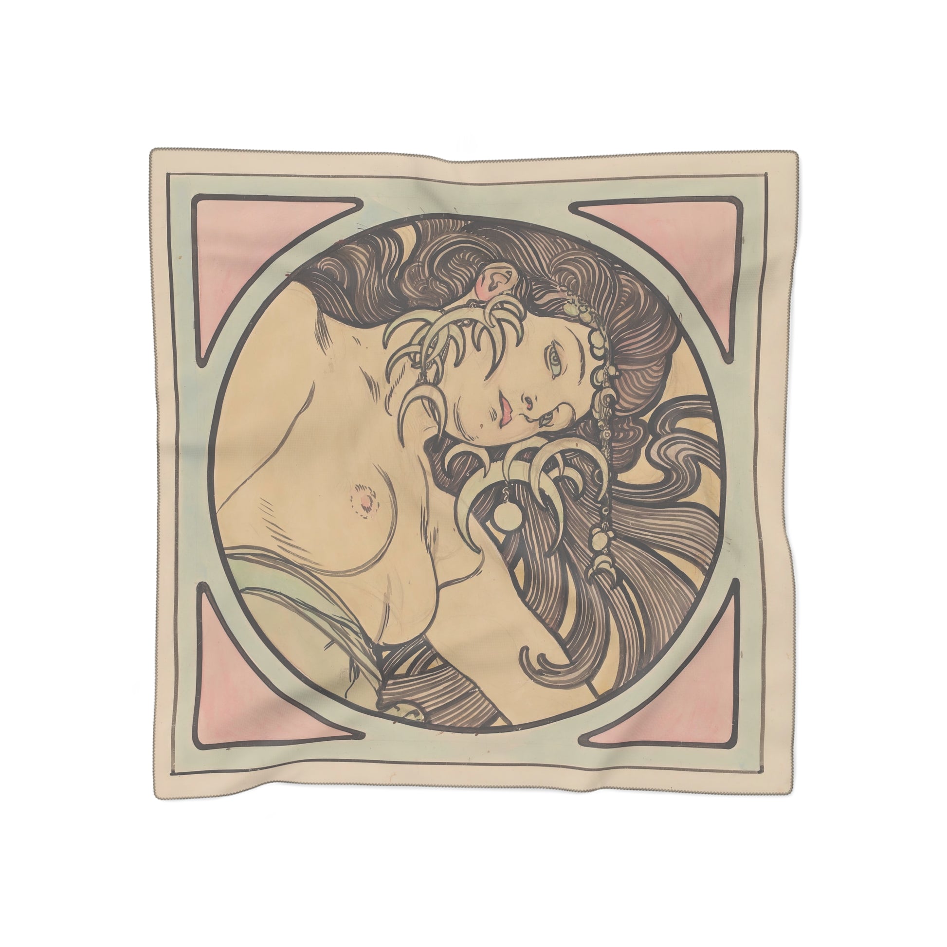 Nude | Alphonse Mucha Scarf – Art Nouveau Scarf-Quipham Collections