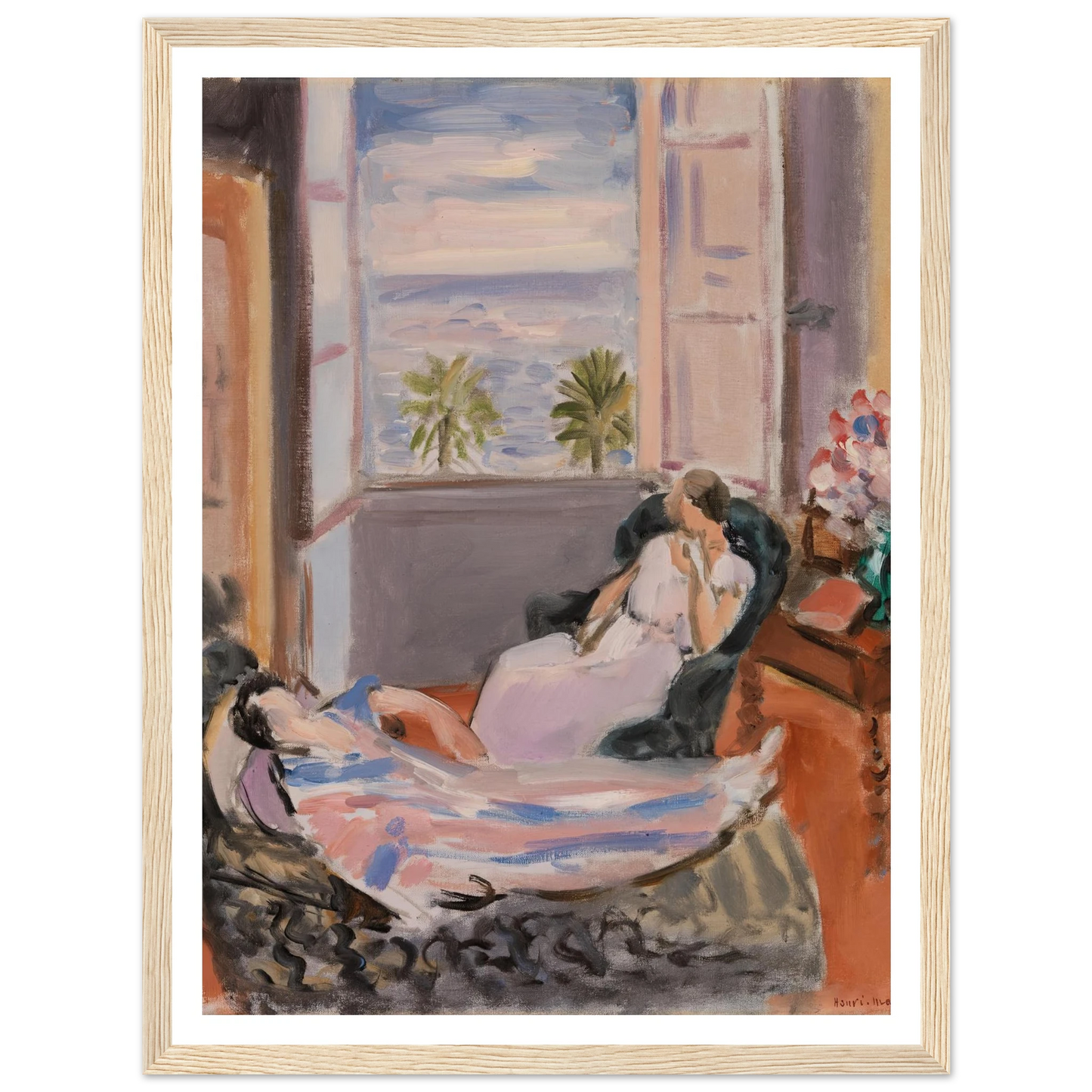 Interior with Two Figures, Open Window (1922) Art Print | Henri Matisse-Quipham Collections