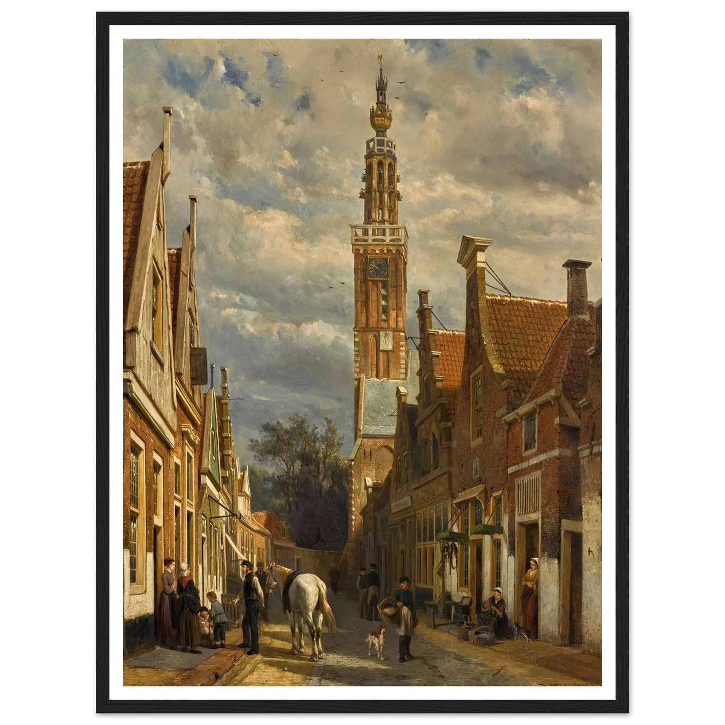 The carillon tower in Edam (1879) Art Print | Cornelis Springer-Quipham Collections