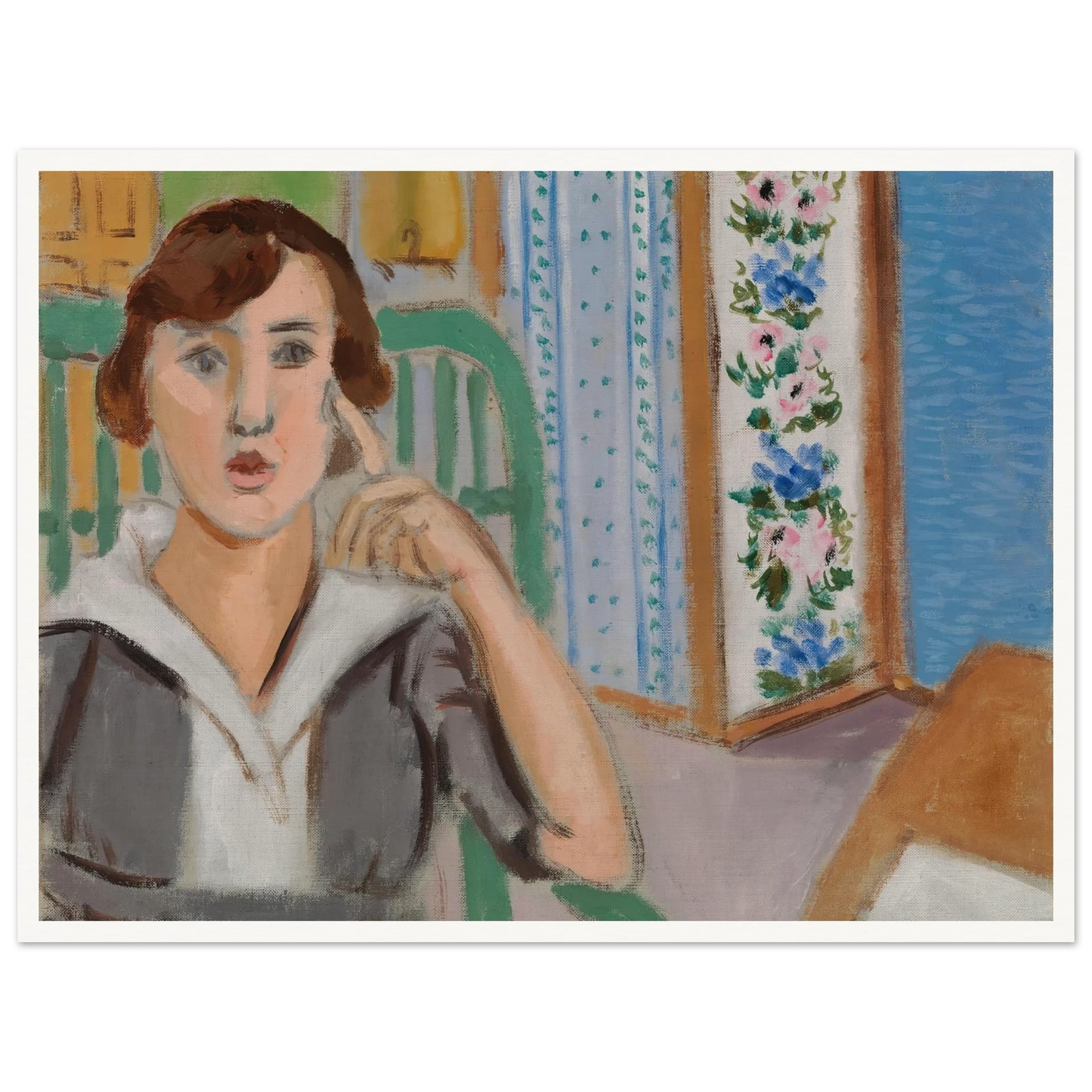 Woman and Screen (La Femme au paravent) (1919) Art Print | Henri Matisse-Quipham Collections