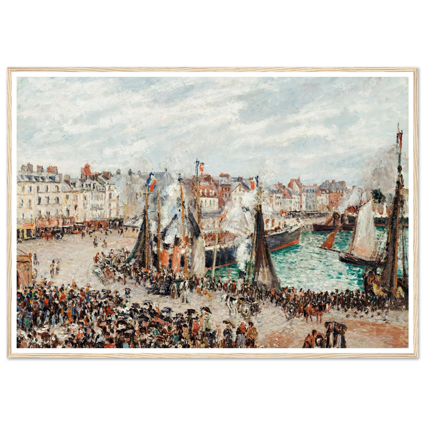 The Fish Market, Dieppe; Grey Weather, Morning (1902) Art Print | Camille Pissarro-Quipham Collections