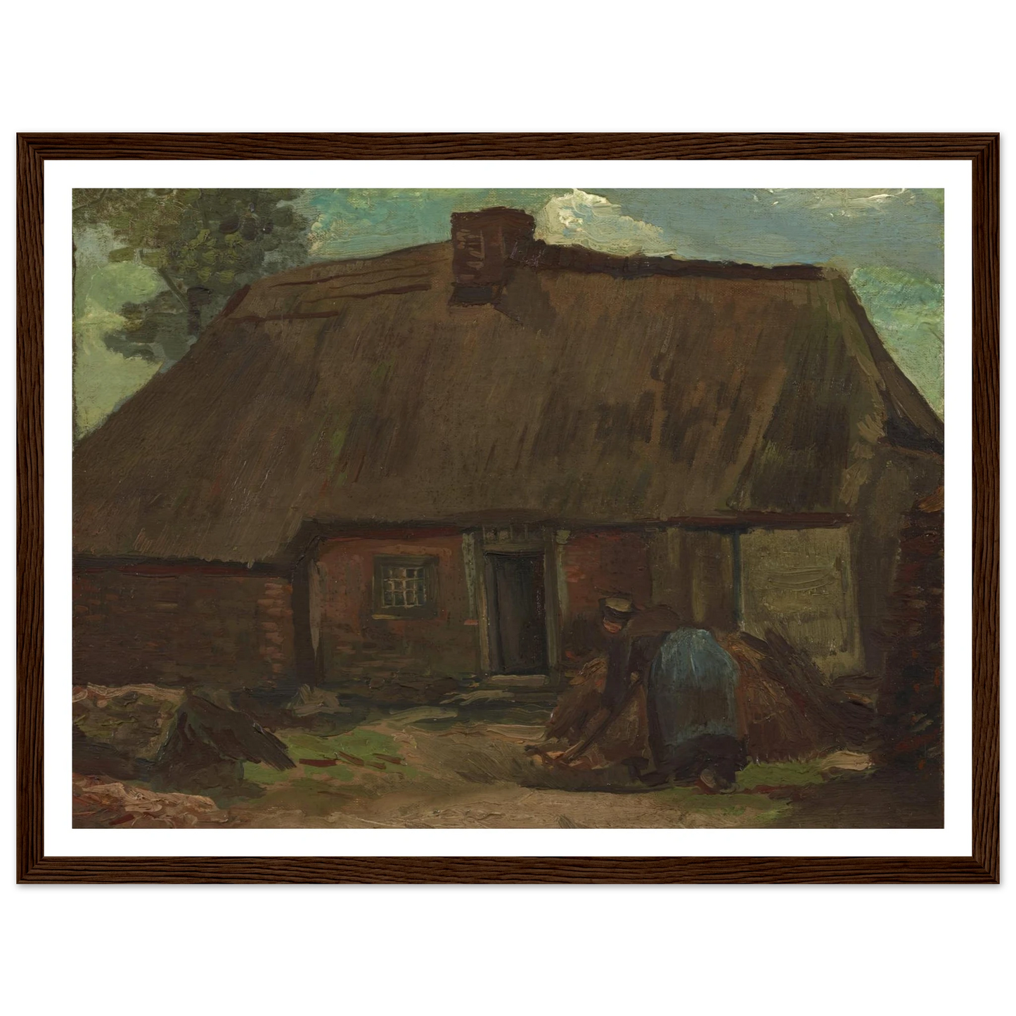 Cottage with Peasant Woman Digging (1885) Art Print | Vincent van Gogh-Quipham Collections