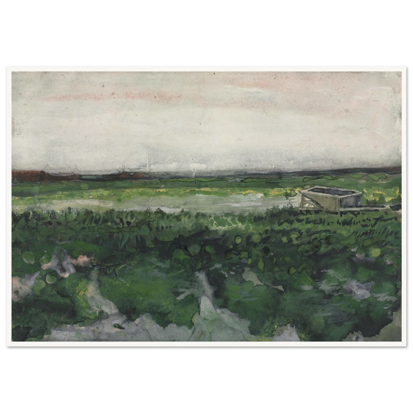 Landscape with Wheelbarrow (1883) Art Print | Vincent van Gogh-Quipham Collections